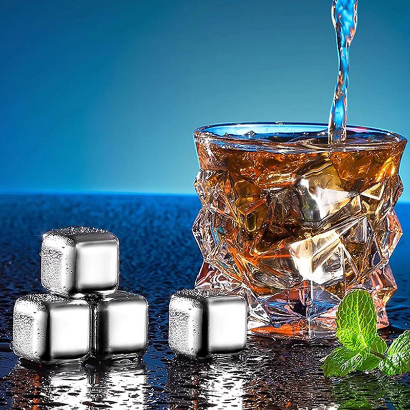 Stainless Steel 304 Food Grade Whiskey Household Quick-Frozen Ice Artifact Ice Wine Stone Iron Metal Ice Ball Ice Cube