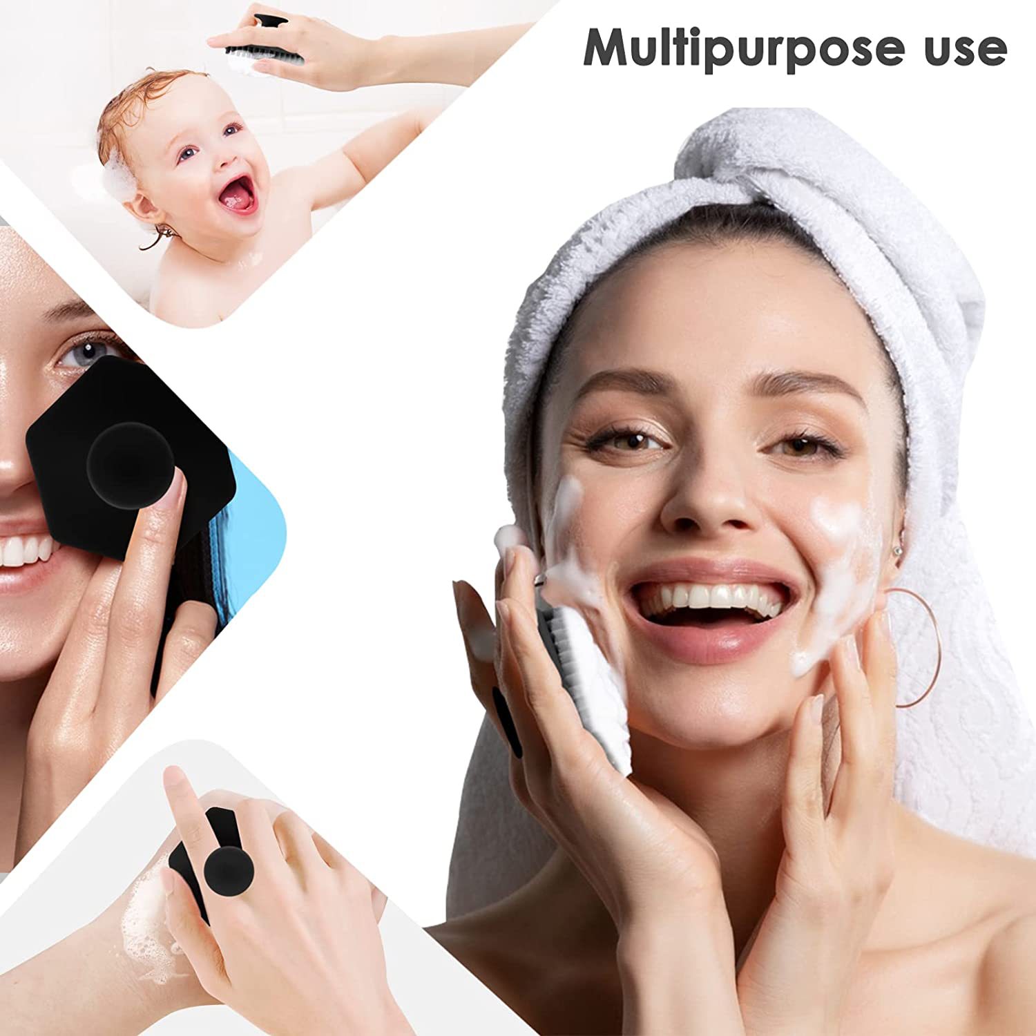 Cross Border Hot Sale Silicone Scrubber New Upgraded Gentle Silicone Face Brush Exfoliating Silicone Beard Cleansing Brush