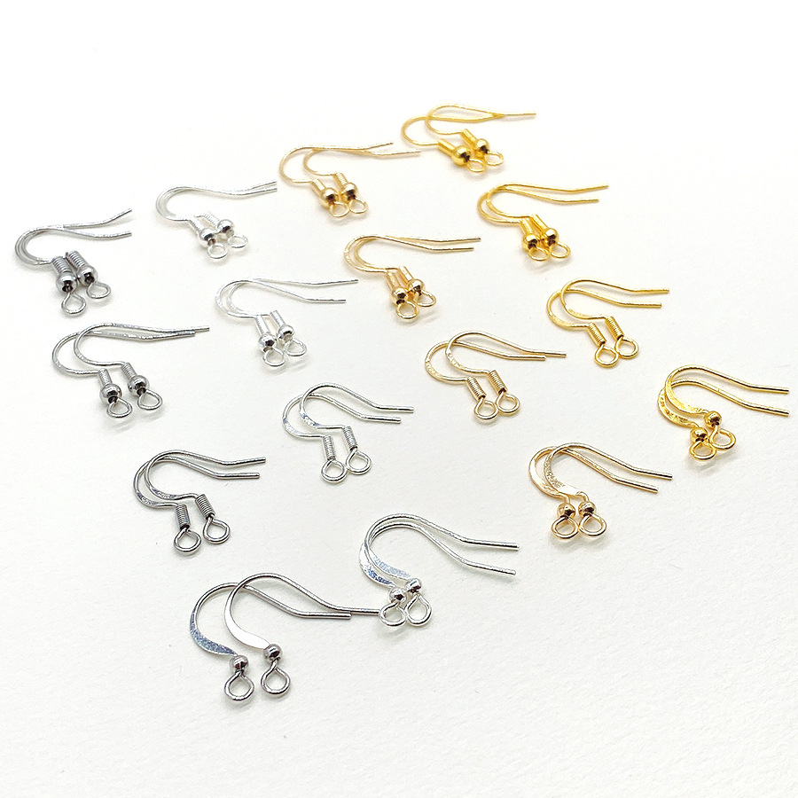 14/18K Gold-Filled Color-Preserving Ear Hook DIY Earrings with Beads Earring Hook Real Gold-Plated Jewelry Accessories