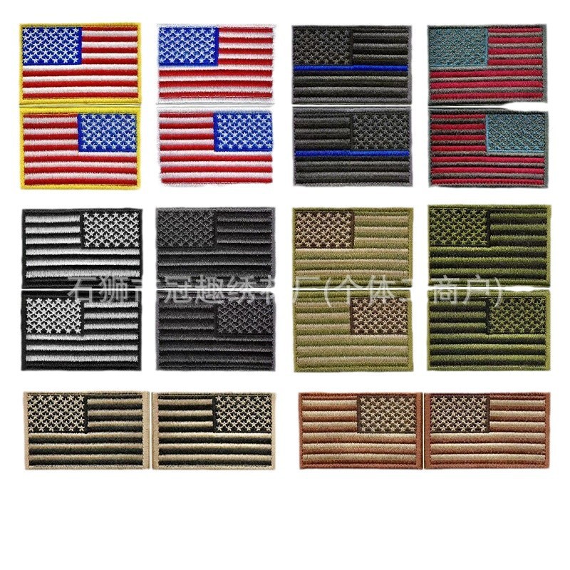 American Flag Embroider Velcro Star Strip Flag Embroidered Cloth Patch Patch Cross-Border Bag Military Fan Tactical Morale Armband