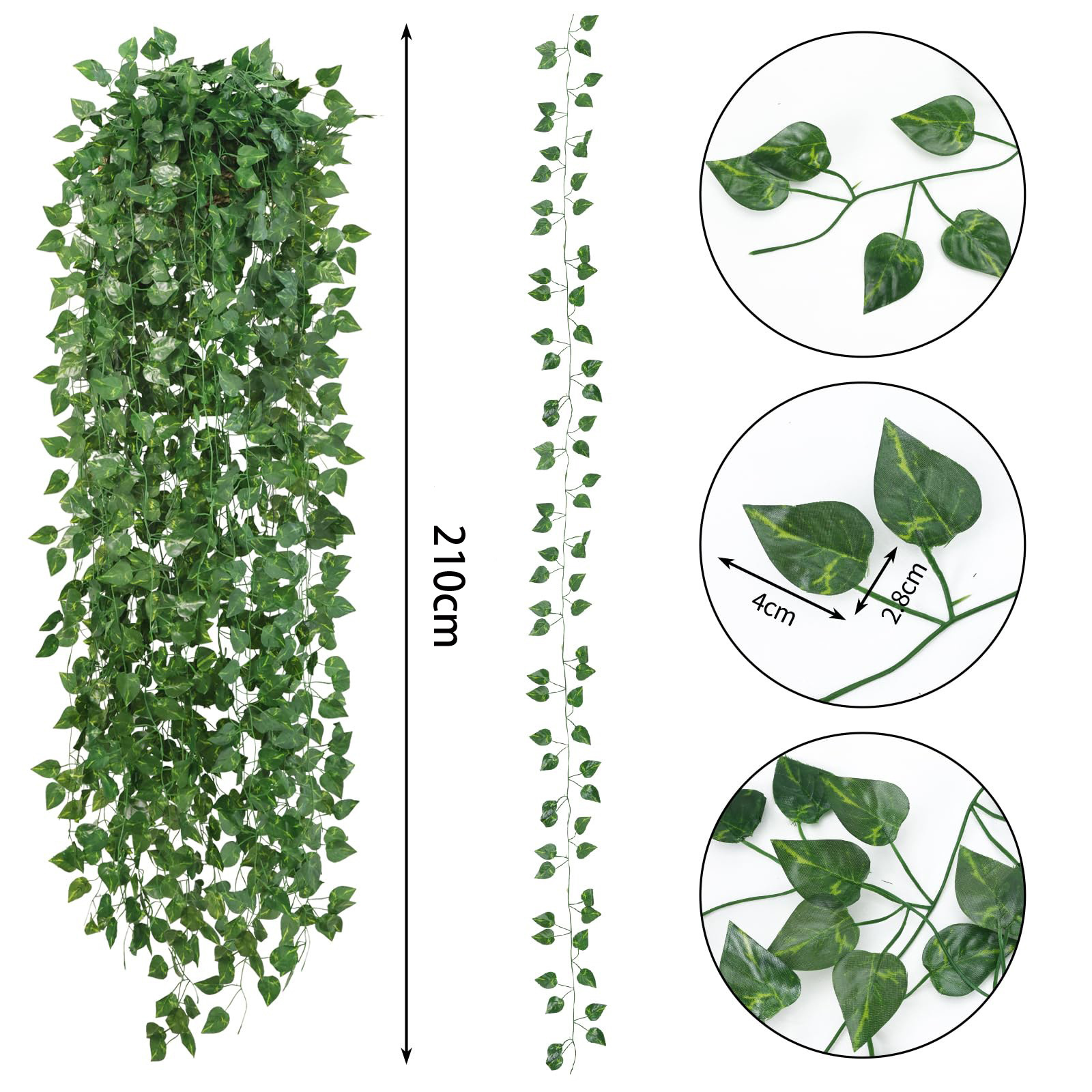 Artificial Vine Rattan Simulation Green Plant Ivy Fake Leaves Wrapped Around Green Plant Ceiling Vine Artificial Rattan Cross-Border