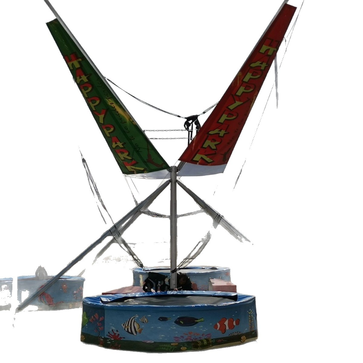 Children's Park Four-Person Simple Electric Trampoline Stainless Steel Electric Trampoline Children's Entertainment and Amusement Equipment