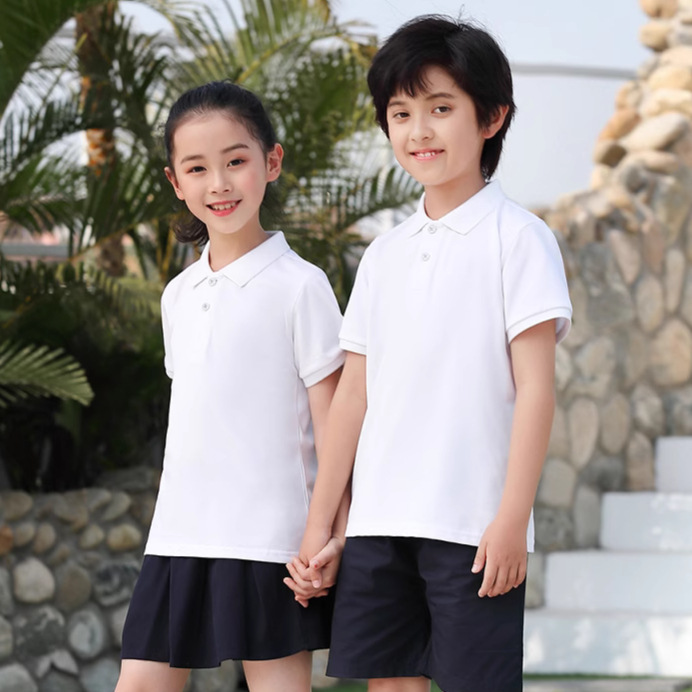 Children's T-Shirt Customized Class Uniform Logo Short-Sleeved Lapel Male Kindergarten Primary School Student Graduation Cultural Printing Customized