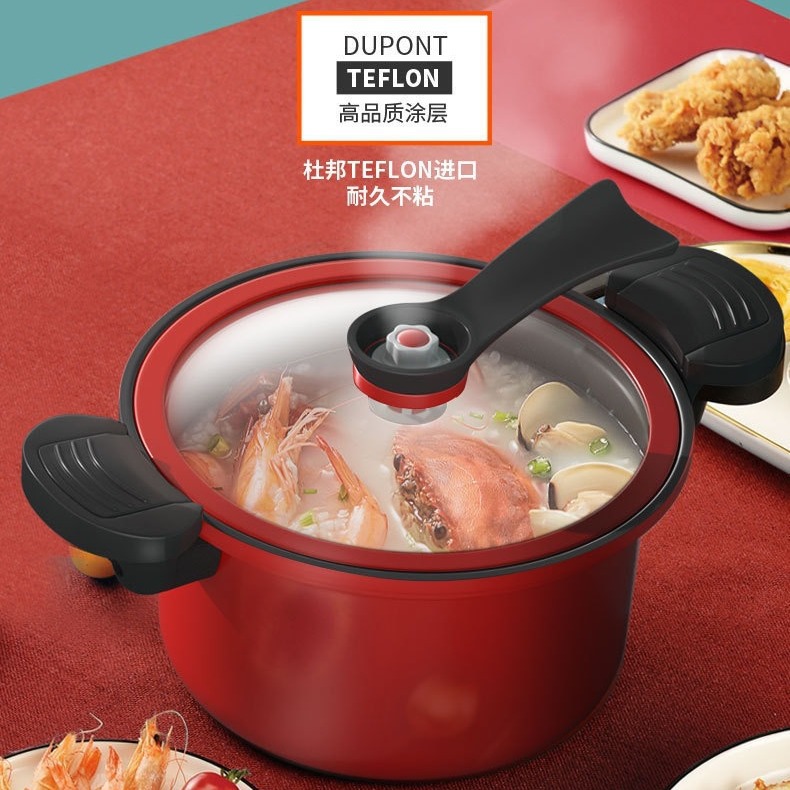 City Wife Micro-pressure Pot Stew Pot Soup Pot 3.5L Household Large Capacity Non-stick Soup Pot for 3-4 People Noodles