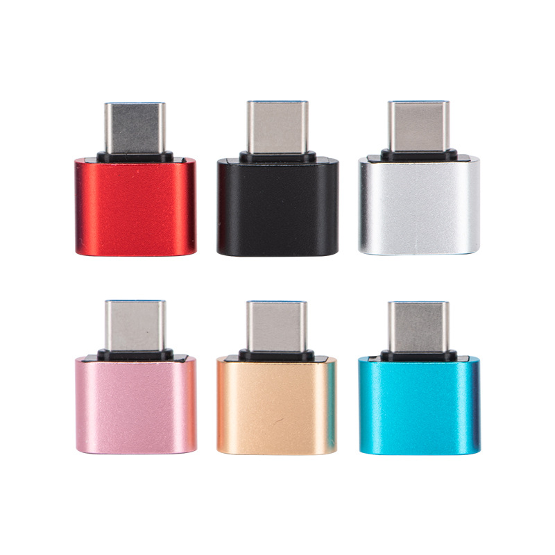 Factory wholesale type-c to USB2.0 aluminum alloy OTG adapter for U disk car flat mouse conversion