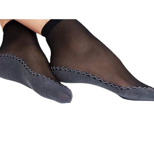 Zhuji socks cotton bottom velvet women's invisible tube socks anti-odor anti-slip bottom anti-hook silk spring and autumn core-spun silk press