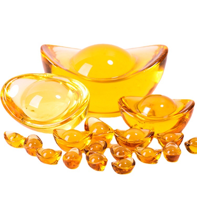 Factory wholesale topaz glossy yuanfu yuanbao cornucopia crystal yuanbao home decoration ornaments crafts