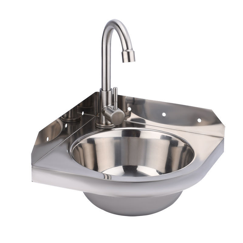 Thickened 304 Stainless Steel Triangle Basin Small Apartment Bathroom Wall-mounted Corner Wash Basin Balcony Mini Wash Basin
