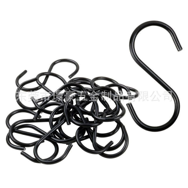 【Affordable in Stock】Black Gold Silver Metal S-Shaped Hooks Plastic-Coated Eco-Friendly S Hooks Stainless Steel Hooks S Hooks