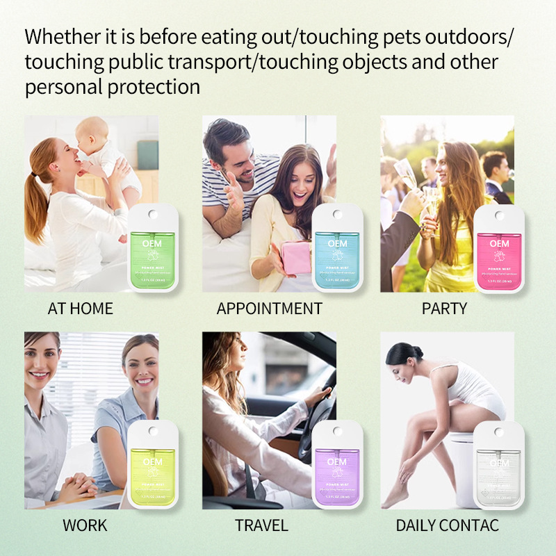 No-Wash Hand Sanitizer Spray Fragrance Antibacterial Alcohol Cleaning Cross-Border Foreign Trade Outdoor Quick-Drying Gel Processing Customization