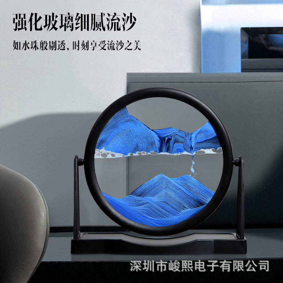 Cross-border new creative gifts 3d night light quicksand painting desktop ornaments bedroom bedside atmosphere desk lamp