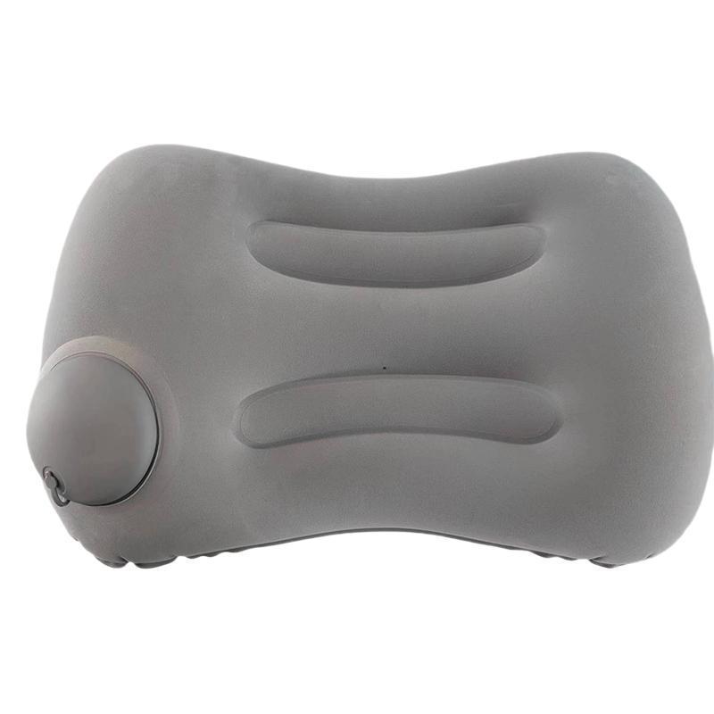 PVC Flocking Square Pressing Type Inflatable Pillow Pressing Automatic Inflatable Portable Travel Neck Pillow Square Pillow
