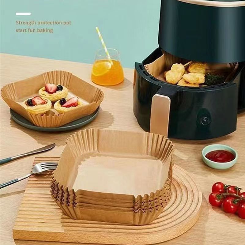 Air Fryer Paper Special Paper Tray Household Oil-Absorbing Paper Pad Food-Grade Baking Paper Cross-Border Card-Free Can Be Labeled