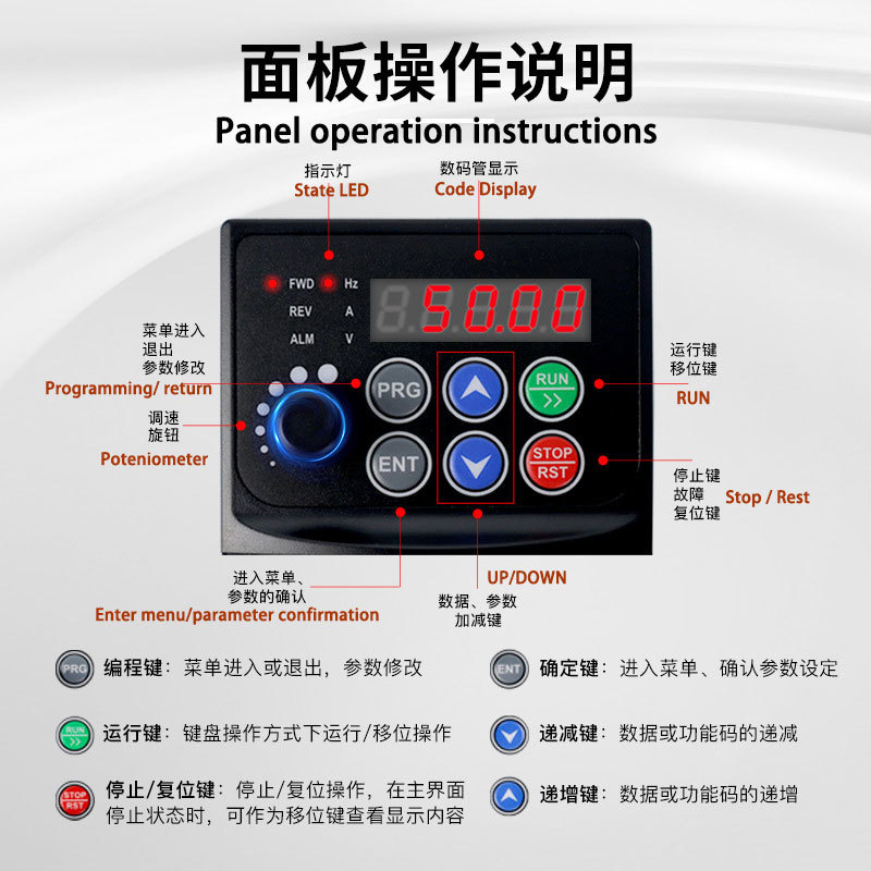 Frequency Converter Universal Three-Phase 380V Heavy-Duty Vector Type Single-Phase to Three-Phase Water Pump Fan Motor Speed Control Frequency Converter