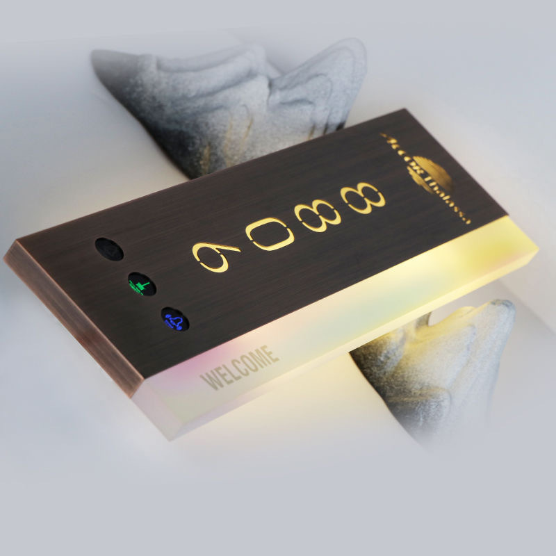 Hotel Door Sign Smart with Doorbell Stainless Steel Room Hotel Apartment Touch Luminous Led Door Sign Digital Number