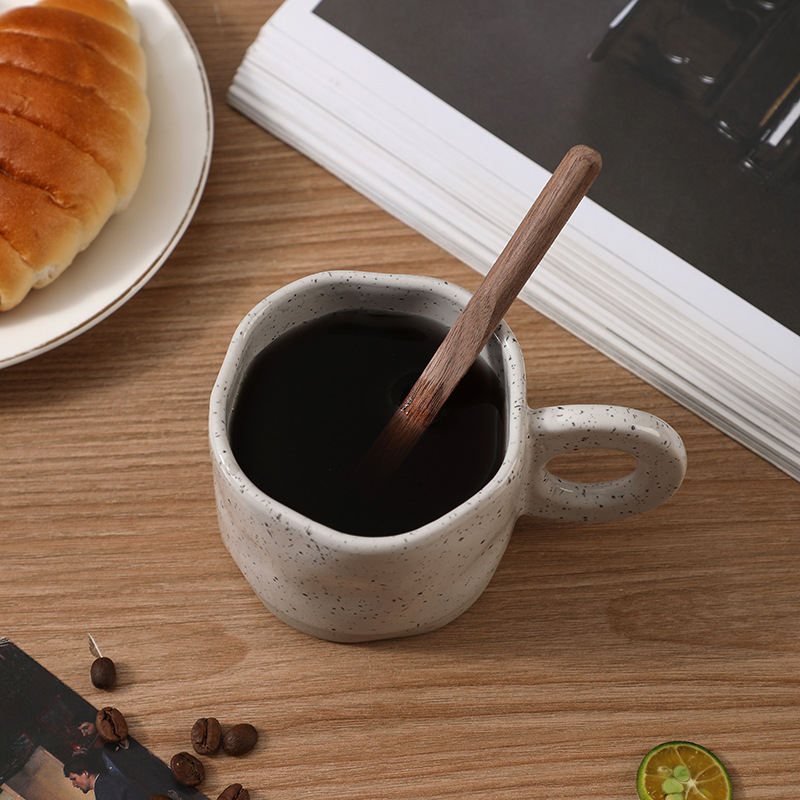 Paint-Free and Wax-Free Accessible Luxury Round Handle Black Walnut Coffee Stirring Stick Baking Dumplings Ready for Sale Wholesale with Printable Logo