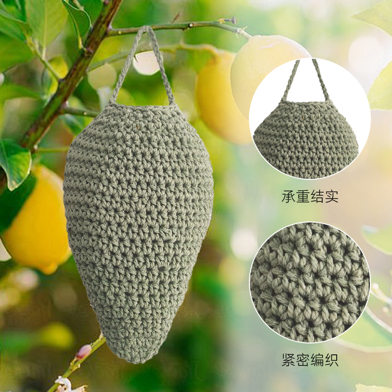 Crochet Honeycomb Net Pocket Strawberry-Shaped Storage Net Pocket New Wall Storage Pocket Bohemian Hanging Basket Net Storage Pocket