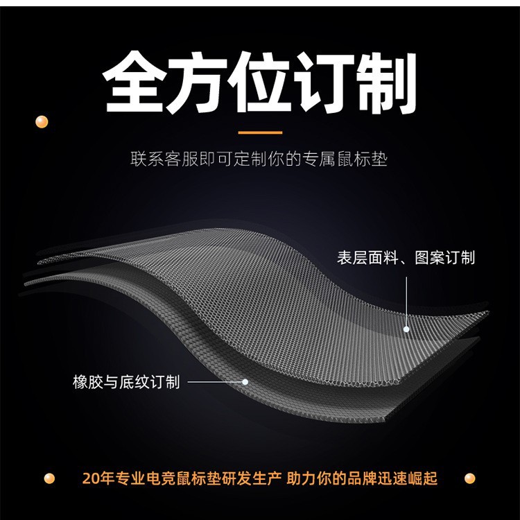 Advertising Mouse Pad Source Manufacturer Home Office Anti-Slip Edge Oversized Stain-Resistant Mouse Pad Pure Black Ready Stock