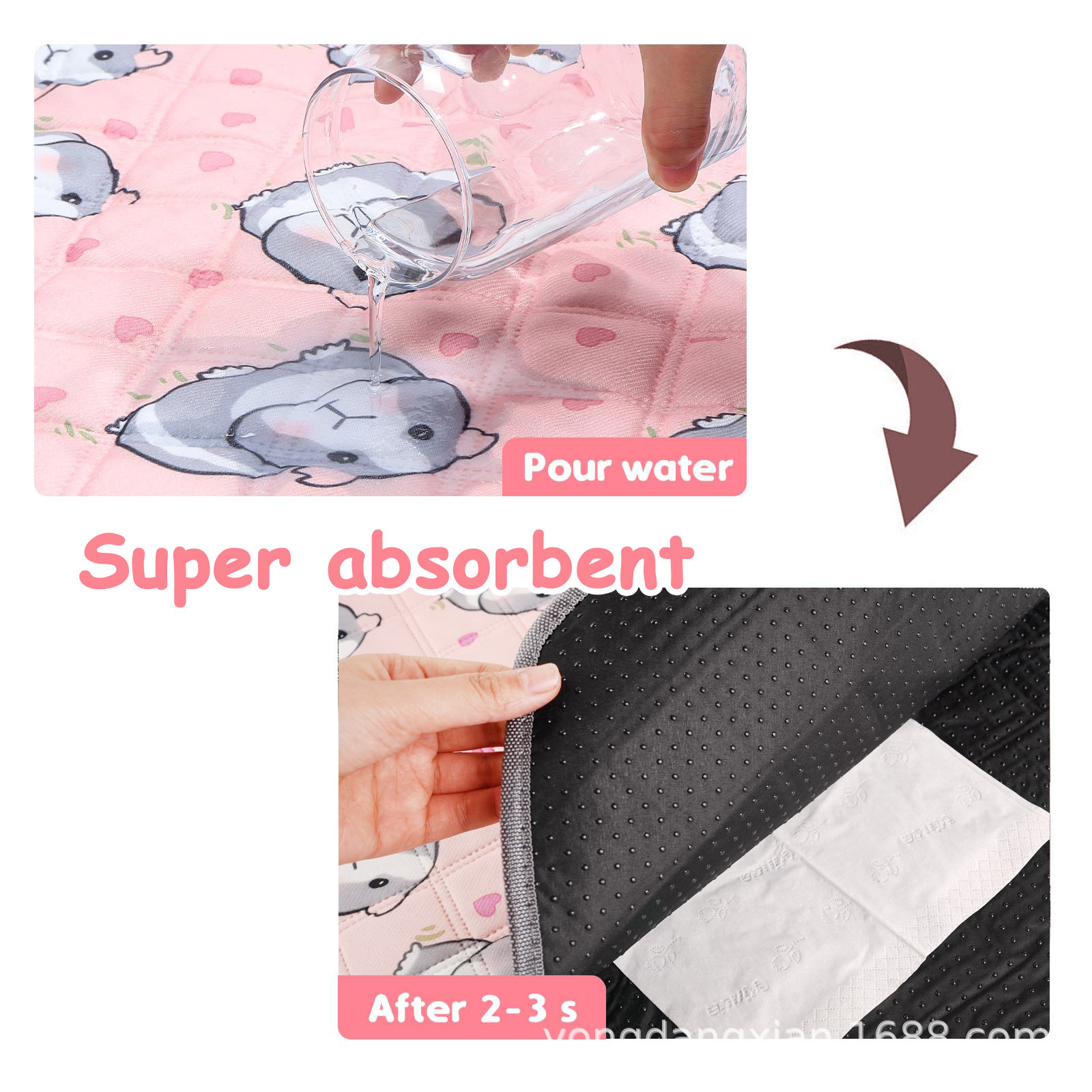 Cross-Border Pet Pee Pads, Guinea Pig Cage Pads, Washable Pet Pee Pads, Absorbent and Leak-Proof Pet Cage Pads