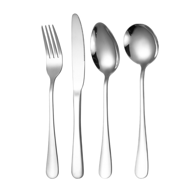 Thickened Western Knife and Fork 1010 Stainless Steel Tableware Food Grade Stirring Spoon Hotel Knife and Fork Spoon suit Steak Knife