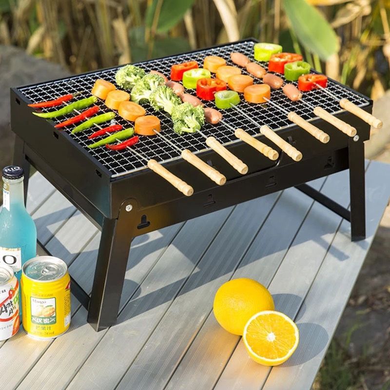 Barbecue grill outdoor mini barbecue stove household charcoal utensils skewers single barbecue small outdoor full set stove