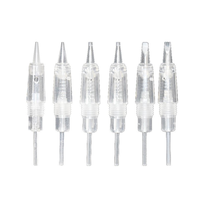 Transparent Screw-Top Pattern Embroidery Needle Xia Meng All-In-One Needle Semi-Practice Microneedle Needle Xia Meng Fully Disposable All-In-One Needle