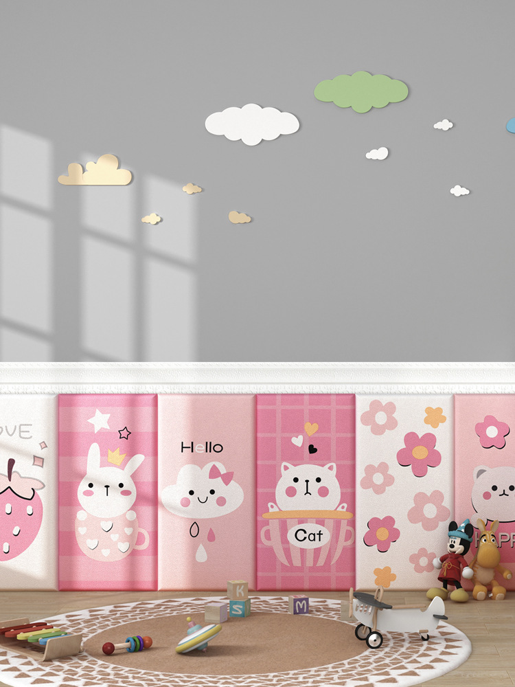 Мультяшные самоклеящиеся обои, защита от столкновений для детской комнаты