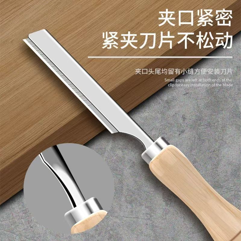 Manufacturer Wholesale Stainless Steel Pig Hair Scraper Solid Wood Handle Vegetable Market Pig Hoof Scraper Wool Knife Kitchen Tools
