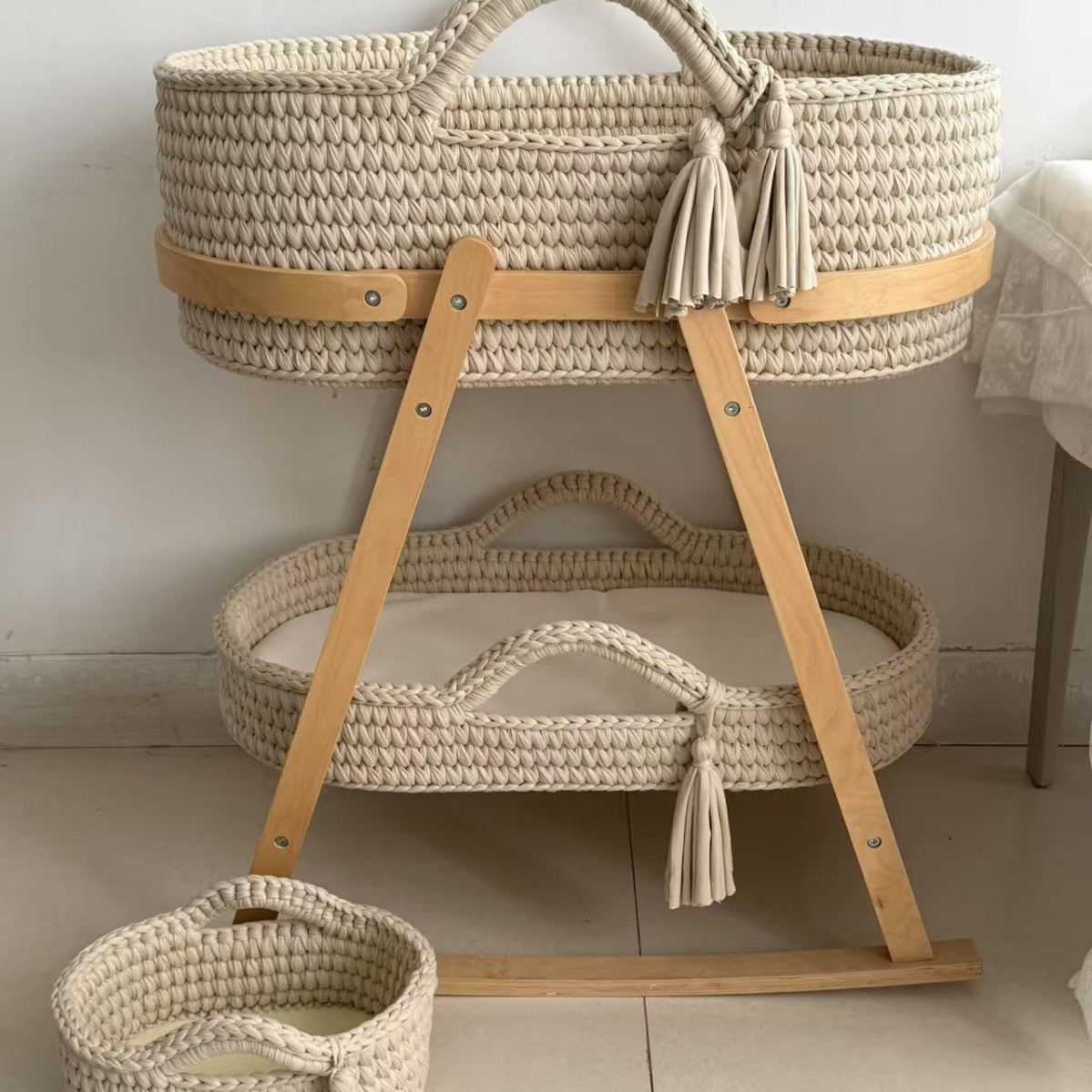 Коляска для подгузников, вязаная корзина для младенцев, портативная автомобильная кроватка, новая корзина для сна новорожденных