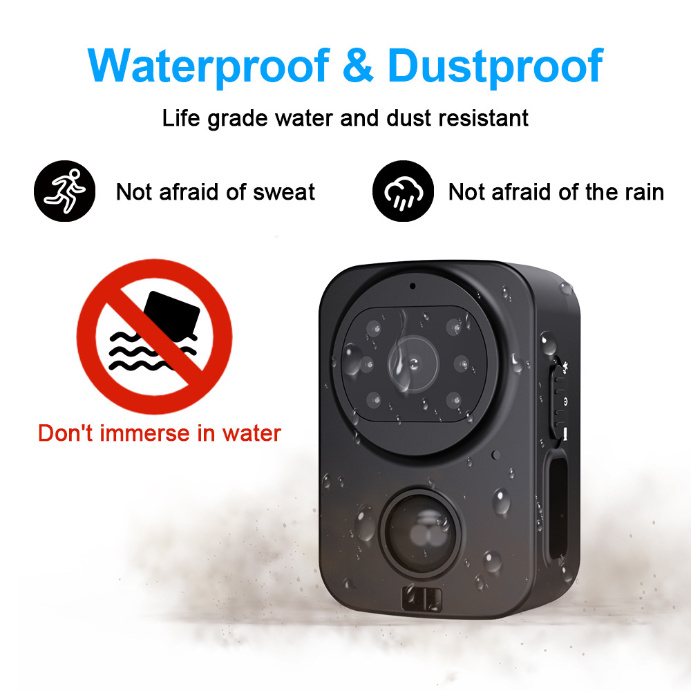 PD01 Waterproof Camera Back Clip Card Pocket Camera Outdoor Sports Photography HD 9H Live Recorder