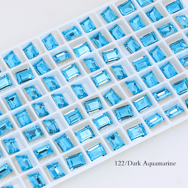 Dongzhou Crystal Candy Manicure Drill K9 Glass Drill Long Square Right Angle Pointed Bottom Drill DIY Jewelry Accessories Shake Sound Explosions