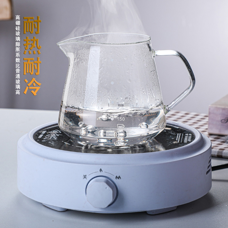 Factory wholesale glass hand coffee pot filter sharing pot household coffee pot can be loge