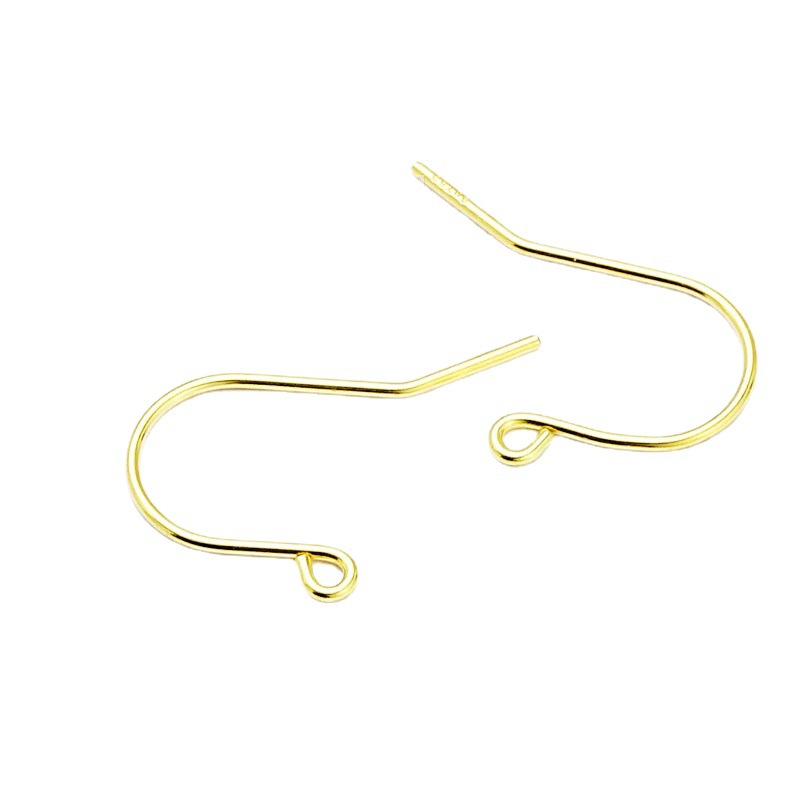 18K gold ear hook DIY ear hook solid ear hook hand hook Au750 jewelry earring accessories
