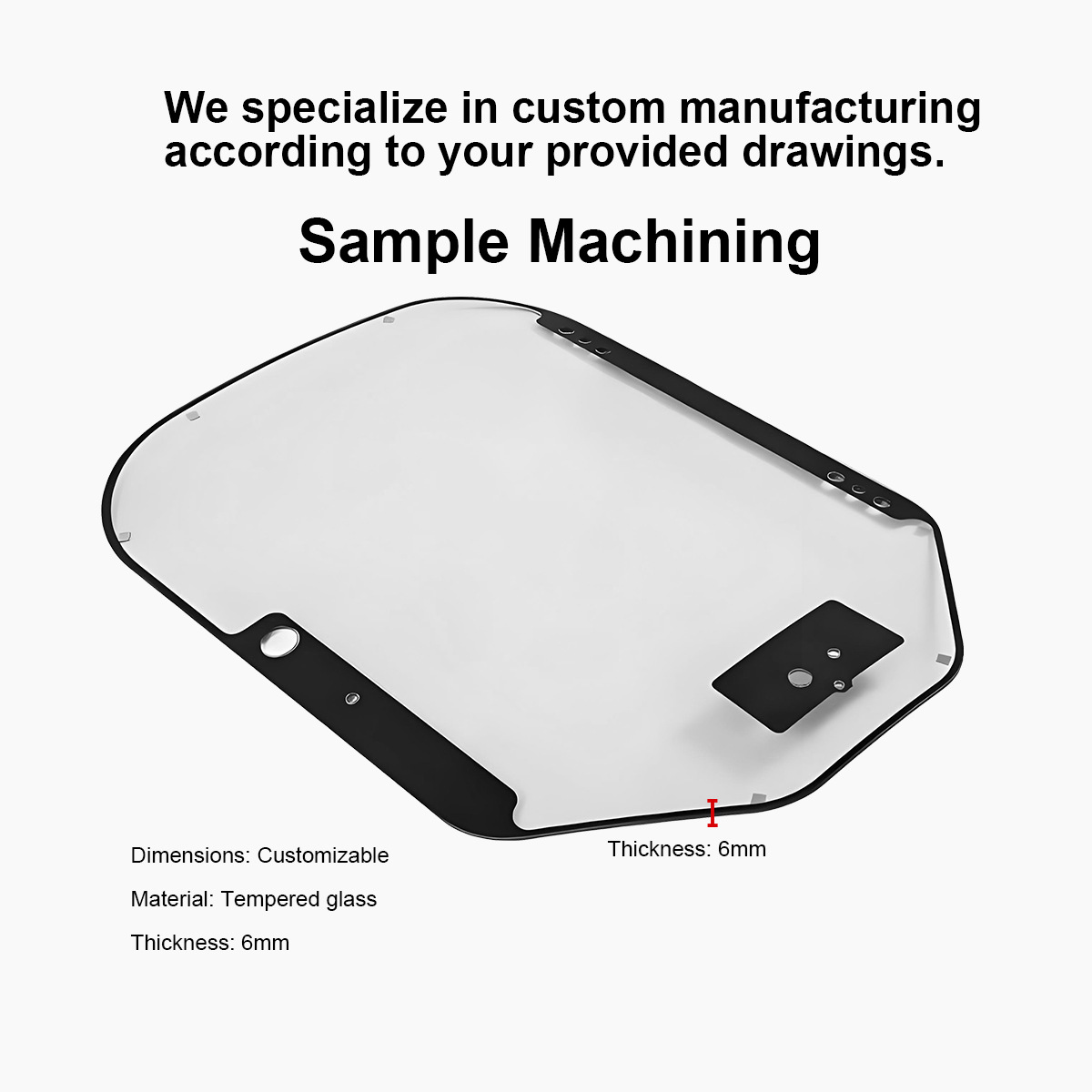 Skid Steer Loader Door Glass Engineering Vehicle Excavator Cab Road Roller Side Window Double Curved Tempered Glass