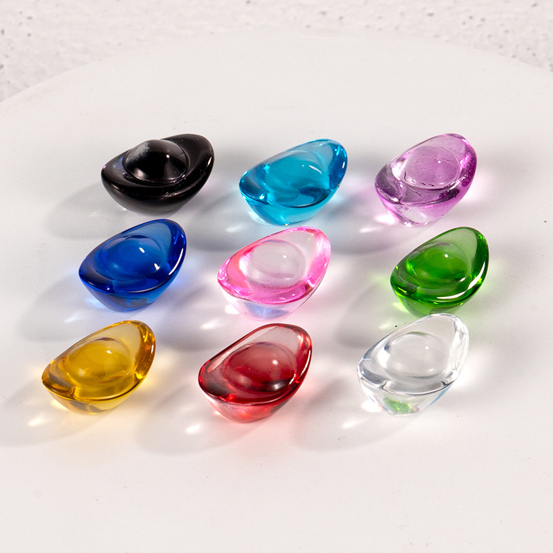 Colored glass crystal size ingot glass jewelry company holiday gifts home decoration ornaments