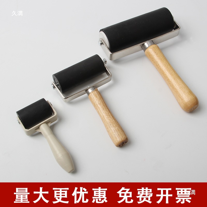 Printmaking Rubbing Tool Ink Roller Rubber Roller Paint Roller Brush Woodblock Painting Wood Mushroom Student Art