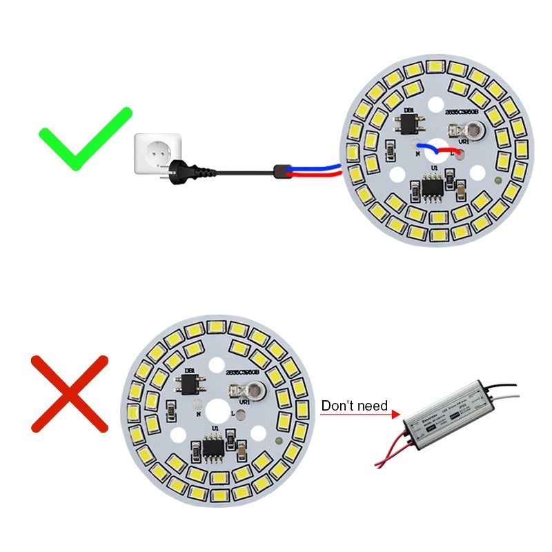Smd High-Efficiency 9W Driver-Free Bulb Downlight Cob Light Source Led Patch Module High Voltage 220V Multi-Color Optional