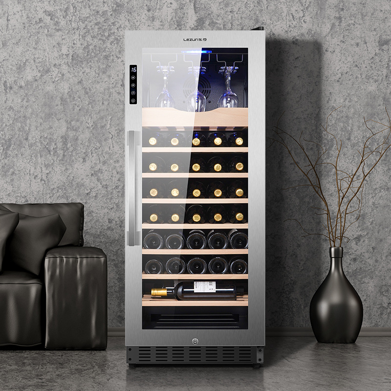 Stainless steel wine cabinet 158L household wine cabinet ice bar commercial embedded intelligent electronic moisturizing wine cabinet wholesale