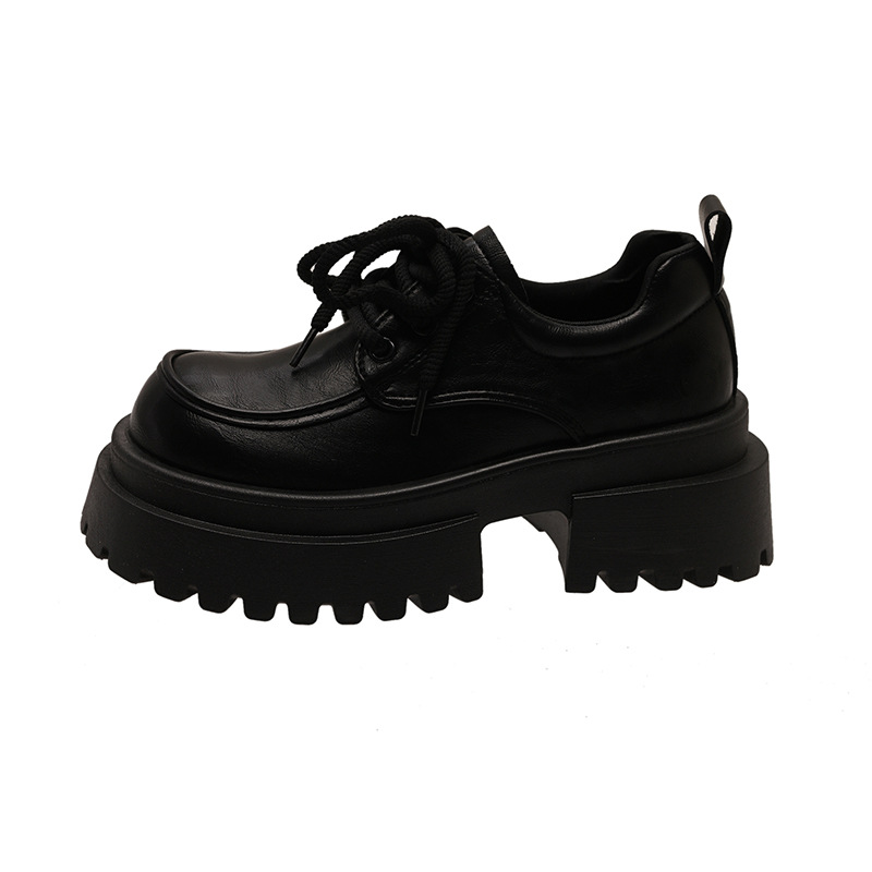 In-Stock Thick-Soled Women's Leather Shoes 2025 Spring New Style for Outdoor Wear with Skirts Mary Jane Loafers Women's Flats