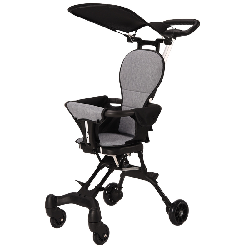 Cross-Border Children's Baby Walking Artifact, One-Click Folding Lightweight Baby Stroller, Baby Four-Wheel Stroller, Reversible