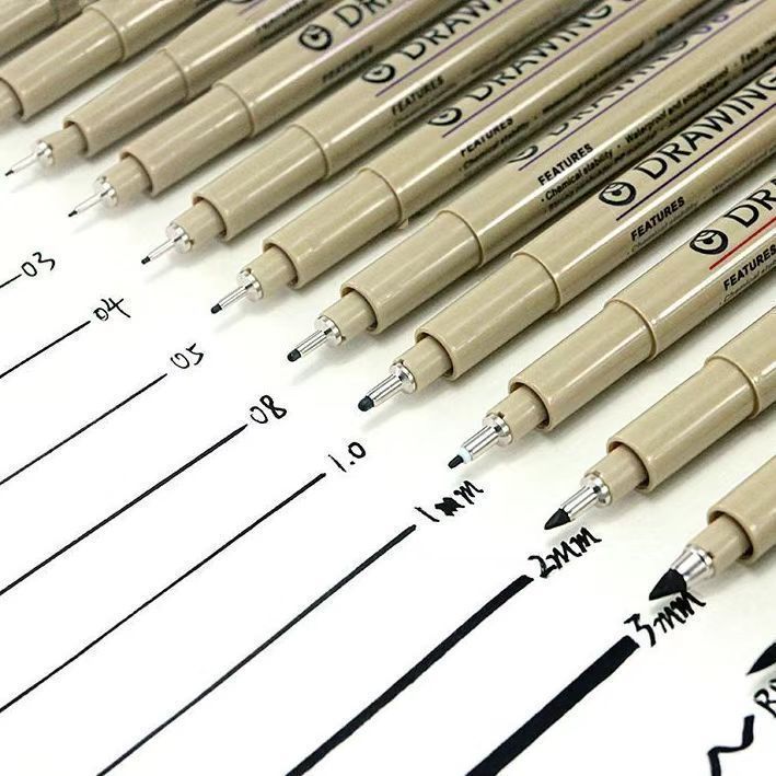Art Outline Pen Painting Waterproof Comic Stroke Hand-Painted Design Black Needle Pen Art Special