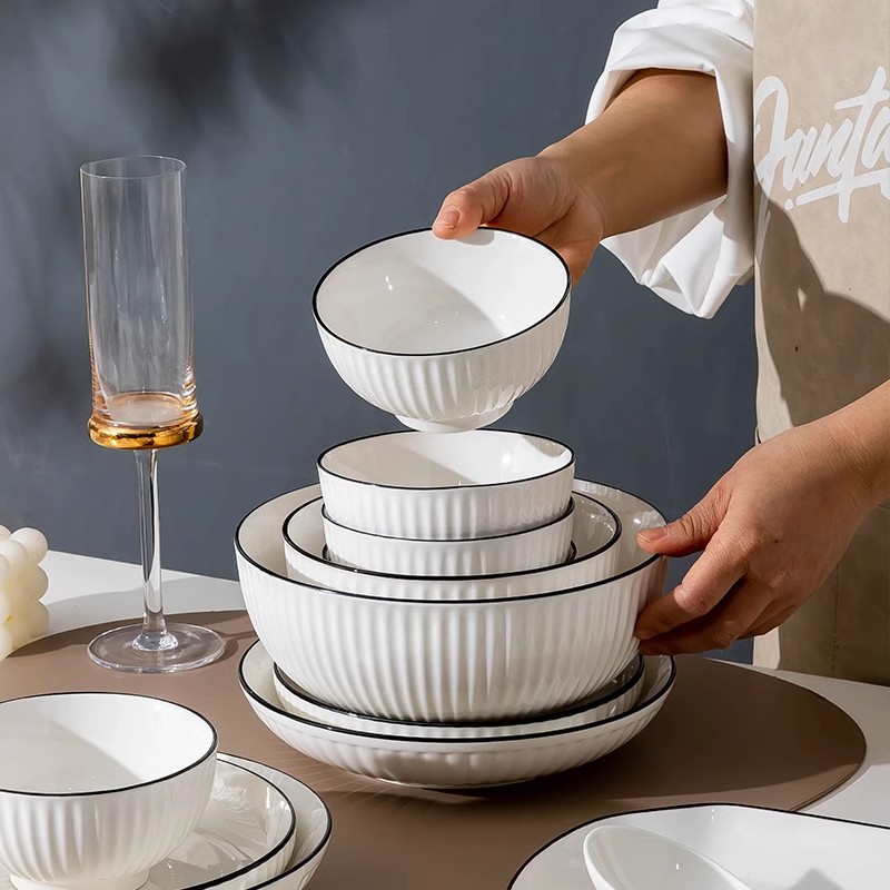 Yamada Dish Set Household Japanese Simple Modern Tableware Ceramic Dishes 2023 New Style