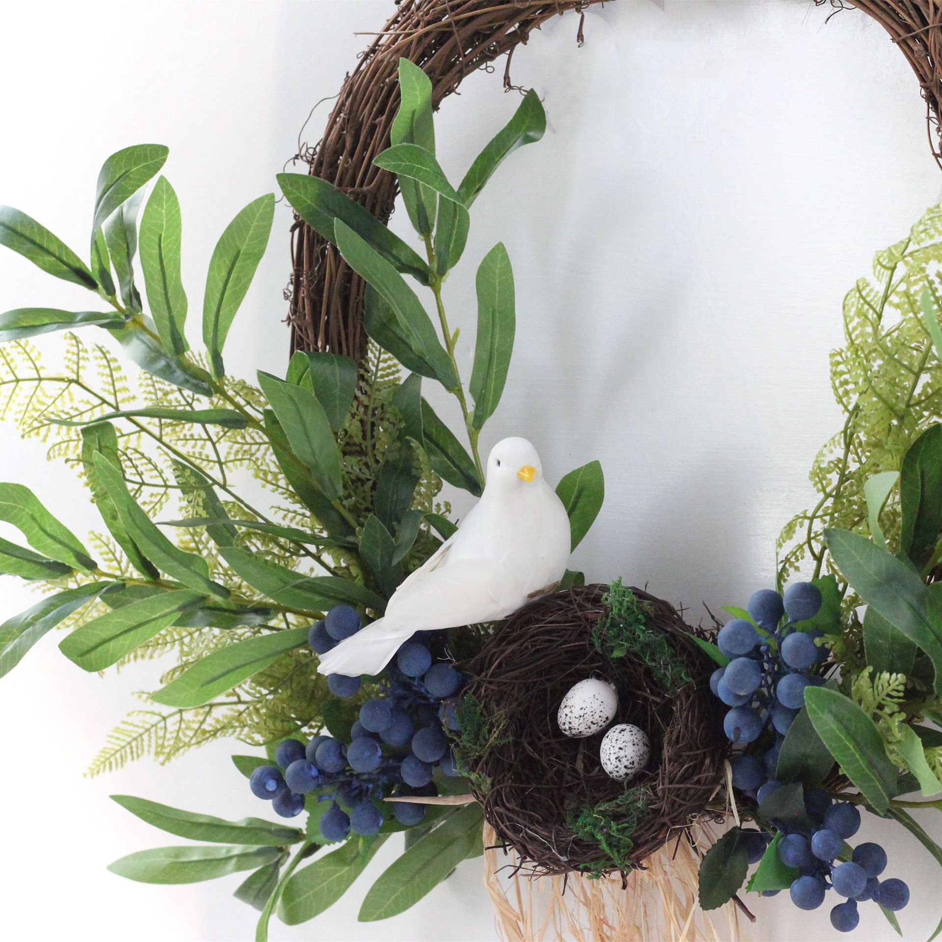 New spring Garland door ring decoration Garland creative olive branch bird nest door decoration wall decoration Amazon Supply