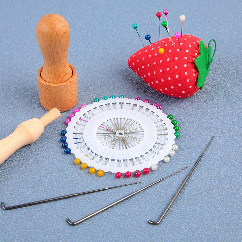 New Handmade DIY Poke Fun Thick, Medium and Fine Poke Needle Finger Set Positioning Needle Wooden Poke Tool Set Boxed Wholesale