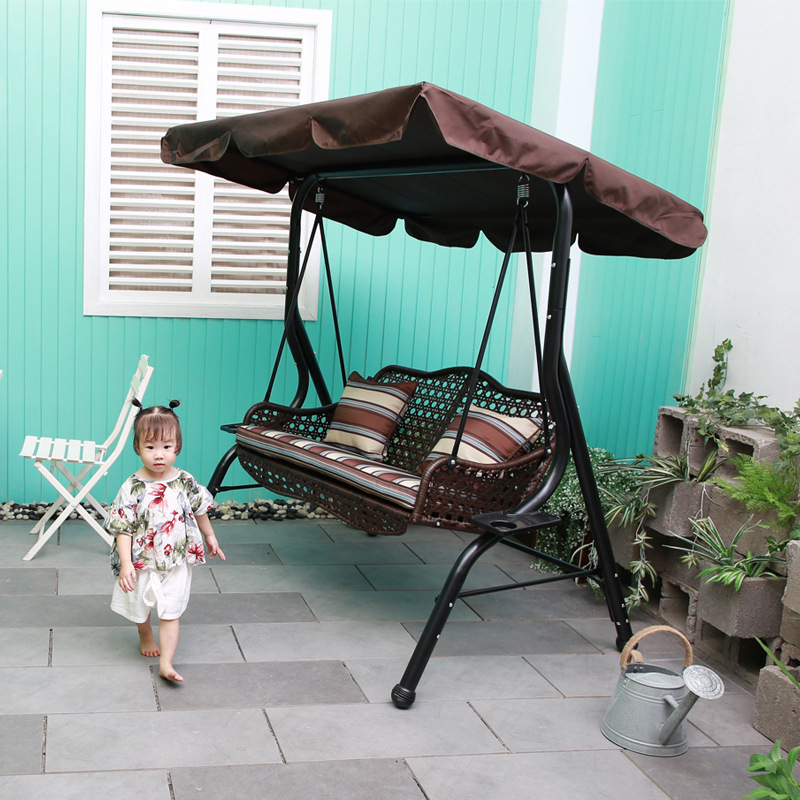 Уличный подвесной стул, двойной ротанговый гамак, железная ленивка, подвесная корзина, уличный балконный качающийся стул