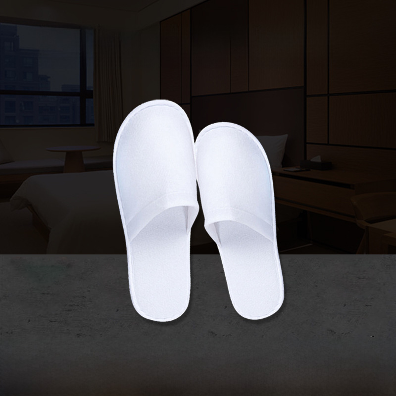 Hotel disposable slippers disposable non-woven slippers towel plush slippers in stock wholesale