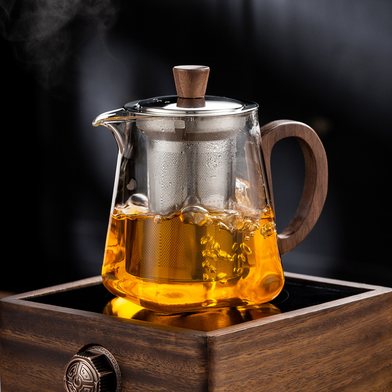 Weisheng Glass Tea Maker Heat-Resistant Thickened Tea Water Separation Teapot New Home Office Filter High-End Tea Set