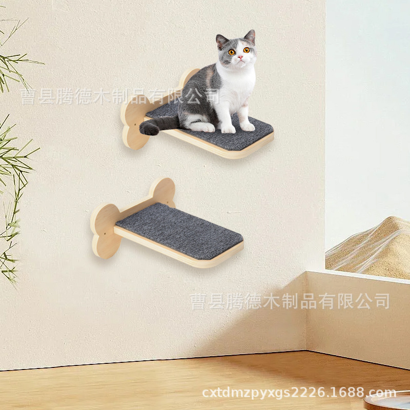 Деревянная кошачья лестница для стены, настенная игрушка для кошек из массива дерева, домашняя лестница для домашних животных