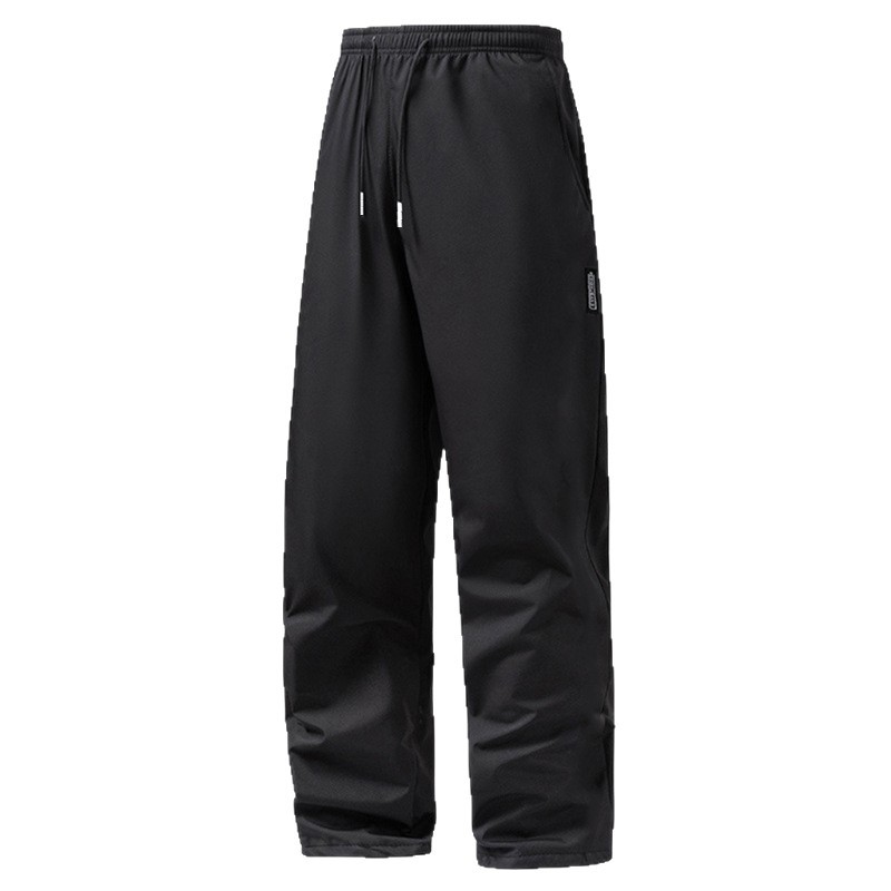 Fuiv Men's Fleece-Lined Thick Warm Straight-Leg Foreign Trade Korean Version Business Autumn and Winter Loose Casual Pants