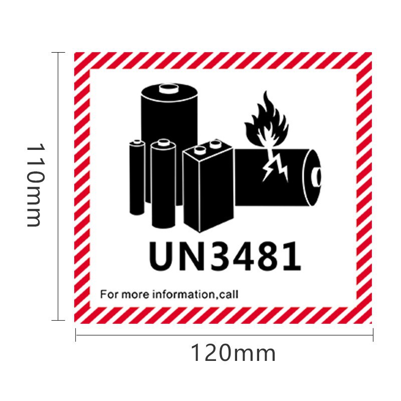 Lithium Battery Label, Aviation Logistics Label, Fireproof and Fragile, Un3481/3091 Air Transport Sealing Sticker